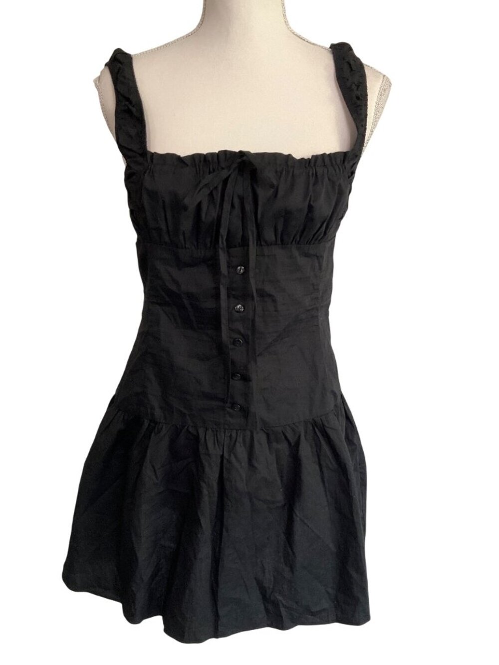 LIONESS Heart Shaped Mini Dress in Onyx Large New Womens Cotton - Picture 5 of 16